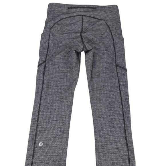 Lululemon Speed Up Tight 28" In Luon Variegated Knit Black Heathered Size 8 - Picture 9 of 10